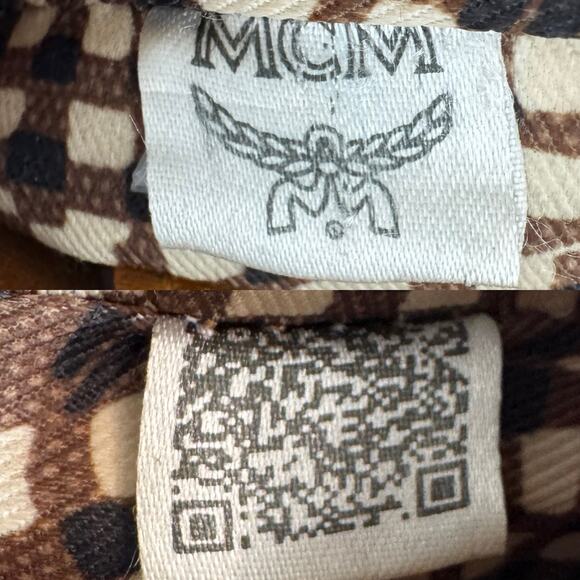 MCM Visetos Mini Anya Top Zip Shopper Tote Crossbody Handbag Cognac Brown #10947 - Picture 12 of 16